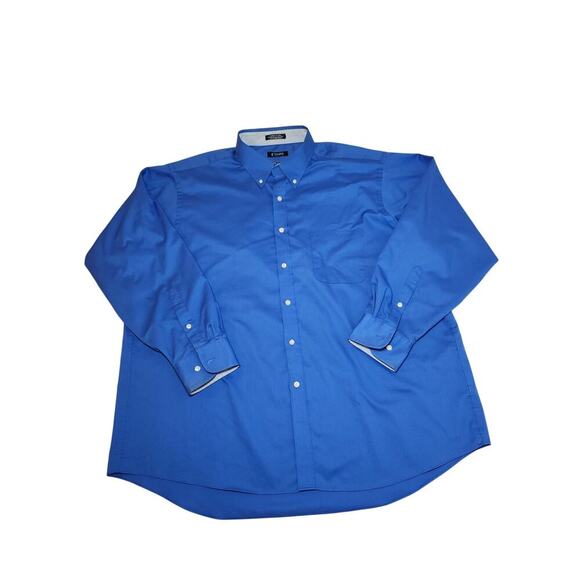 Chaps Other - Chaps Twill Men's Blue Sz 18 Cotton Blend Button-Down Preppy Wrinkle Free